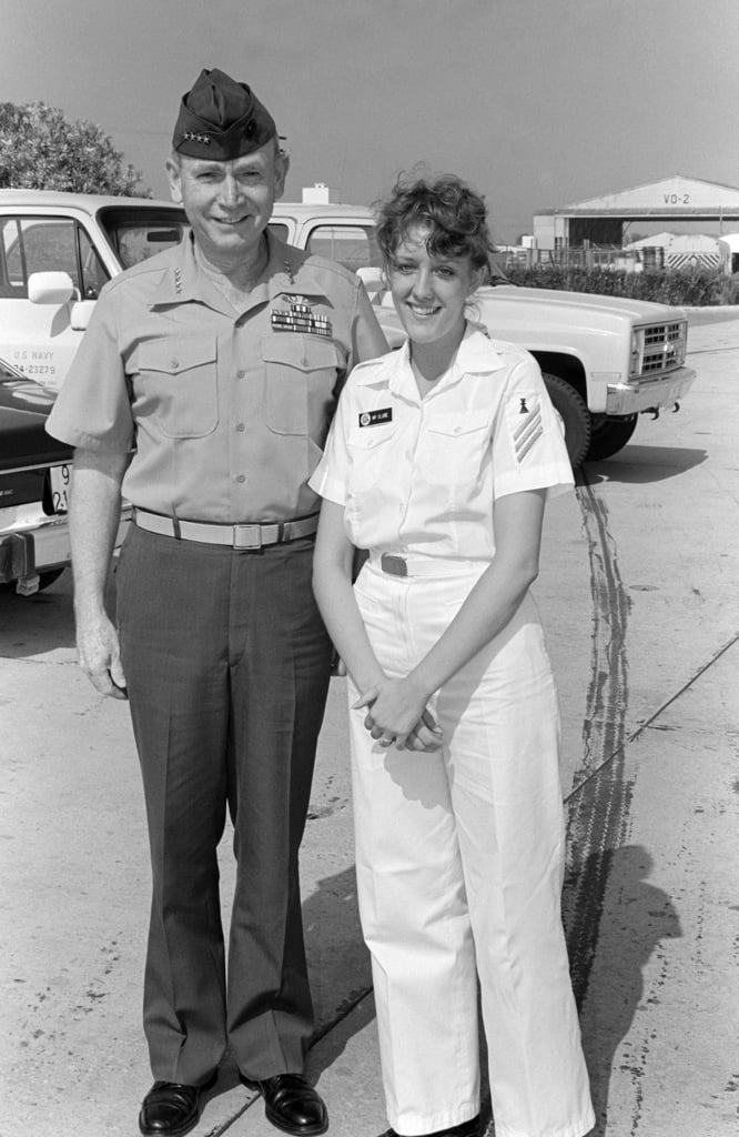 Naval Air Station Rota Spain Gen P X Kelley Commandant Of The Marine Corps Poses For A Photograph With Phan Denise M Mcclure Upon His Arrival At The Air Station Official U S Navy Photo