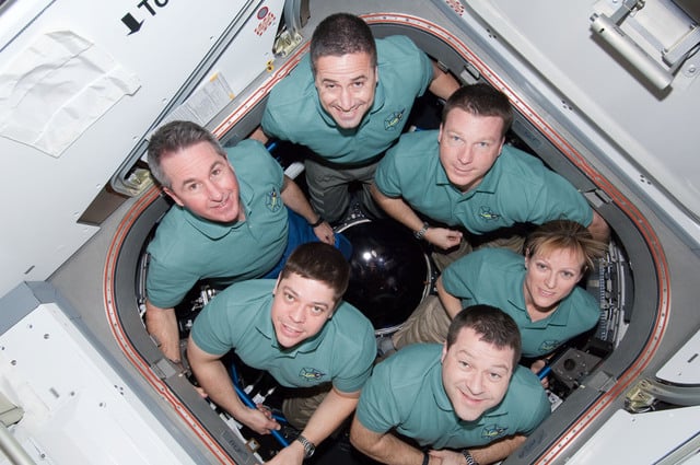 STS-130 LAUNCH L-5 SUITED STA'S W/COMMANDER GEORGE ZAMKA & PILOT TERRY ...