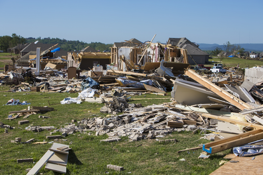 Mayflower, Ark., May 4, 2014 -- Tornado damage in the residential ...