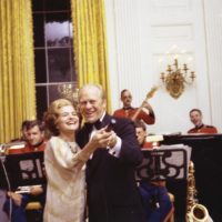 American President Gerald Ford dances with Queen Elizabeth