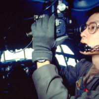 A close-up view of LT. Gerald B. Parsons in the back seat of a