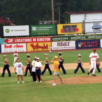 CAMP FOSTER, Okinawa, Japan – A child practices batting at a youth baseball  clinic July 29 aboard Camp Foster, Okinawa, Japan. The baseball clinic  hosted four different stations: hitting, running, catching and