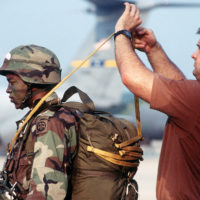 An U.S. soldier conducts a static line jump from an - NARA & DVIDS